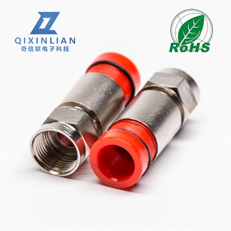 F頭連接器 RG6/RG59全銅鍍鎳英制75-5射頻公頭