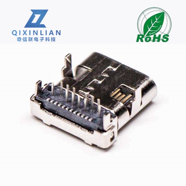 type-c母座連接器usb彎式插板貼板接PCB板