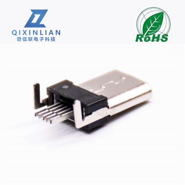 USB2.0接口Micro-B 5芯直式公頭 插孔式PCB板安裝